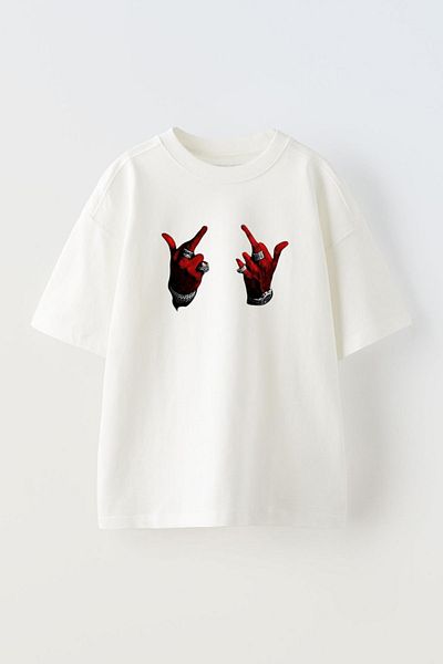 THEWERT Sound Cloud Printed Unisex White Oversize Bavlněné tričko
