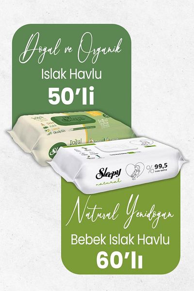 Sleepy Wet Towel Natural Newborn 60's and Natural Organic 50's