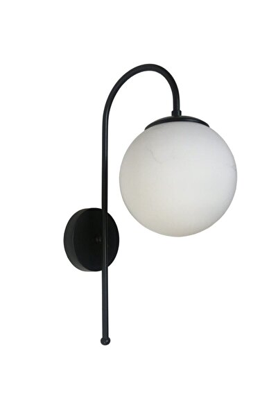 Fer Avize Angel Special Design Black Color Body White Glass Wall Sconce