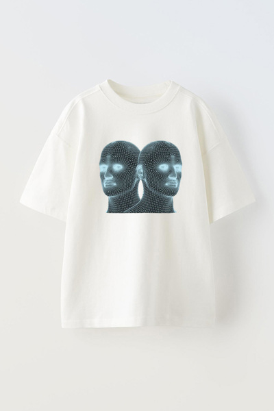 THEWERT Bela unisex Oversize kroj T-shirt - Alter Ego Design Štampano , Pamuk