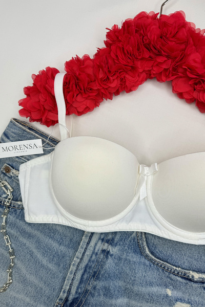 Morensa Γυναικείο σουτιέν Ecru Strapless Gathering Underwire