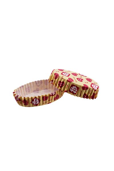 TT Tahtakale Toptancıları 100 Pieces Yellow to Red Pet Capsule Oval Cupcake Mold - F11
