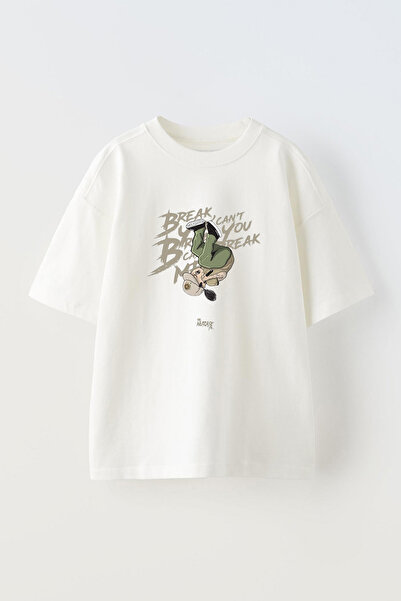 THEWERT Bela Oversize kroj Unisex T-shirt - Break Cant You Break Design Štamp...