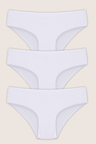 Soft Light Γυναικεία εσώρουχα Laser Cut White Slip εσώρουχα 3 Συσκευασία