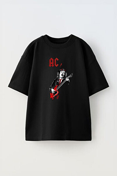 THEWERT ACDC Metallica Unisex Oversize kroj T-shirt - Crveni dizajn, Štampano...