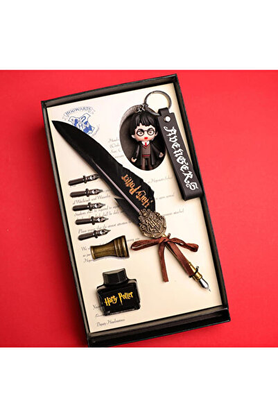 hediyesahibi Harry Potter Divit Tüylü Figür Anahatarlı Hediyelik Kalem Seti