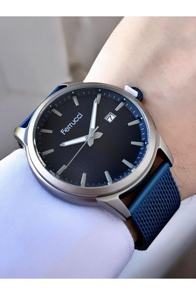 Ferrucci Men's Wicker Cord Wristwatch with Calendar