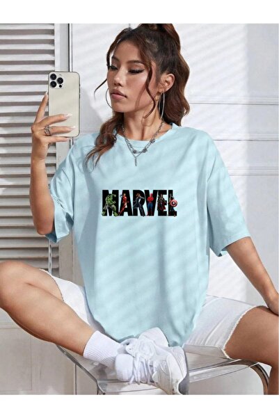 oneagılyazı Tricou oversize unisex cu imprimeu Marvel