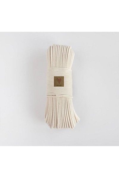 Makromİps ROPE 1 CYLO 5.5-6mm TRESS WOVEN COTTON ROPE CORD SEWABLE BASKET BAG SUPLA STRING