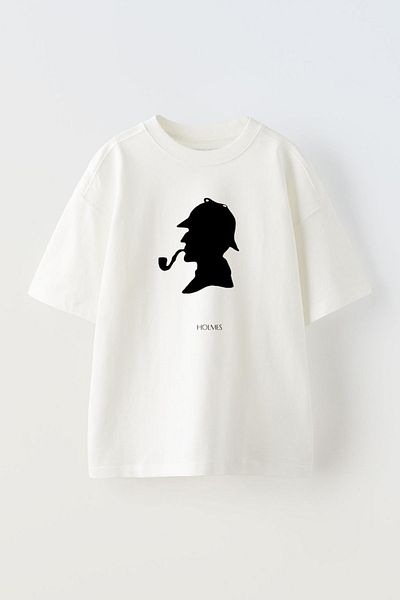 THEWERT Λευκό Oversize Unisex Βαμβακερό T-shirt - Soldier Printed