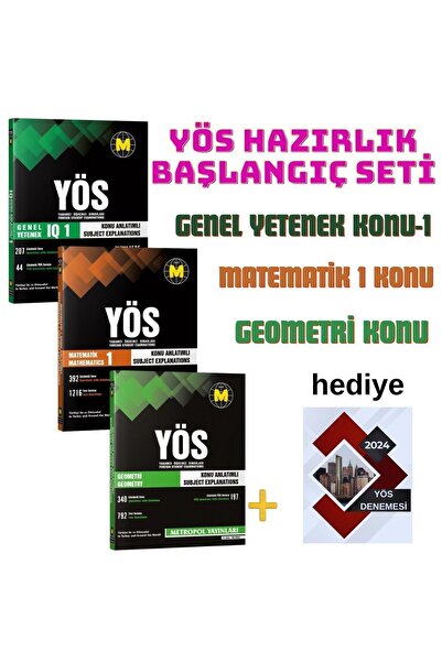 Metropol Yayınları yeni-TR-YÖS SINAVI BAŞLAGIÇ SETİ (TR-YÖS MATEMATİK1 KONU+ ...