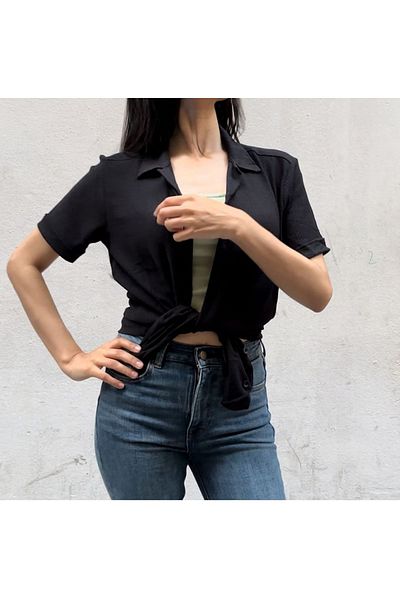 Butik Karaca COPY - Cămașă tunică din voile cu model crop oversize