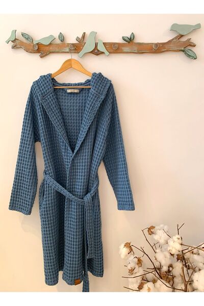 Mujo Home Collection Ύφασμα με σχέδιο βάφλα - 100% οργανικό βαμβάκι Μπουρνούζι και κιμονό