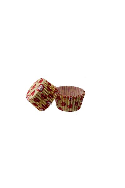 TT Tahtakale Toptancıları Pet Capsule 52X45 MM Cake Mold - Cupcake Paper with Yellow and Red Heart Lettering (100 Pieces)