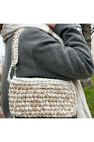 Nora El Örgüsü Penye İp Çanta