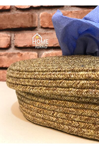 HomeTurko Jute and Wicker Napkin Holder Box - Organizer Tableware Organizer