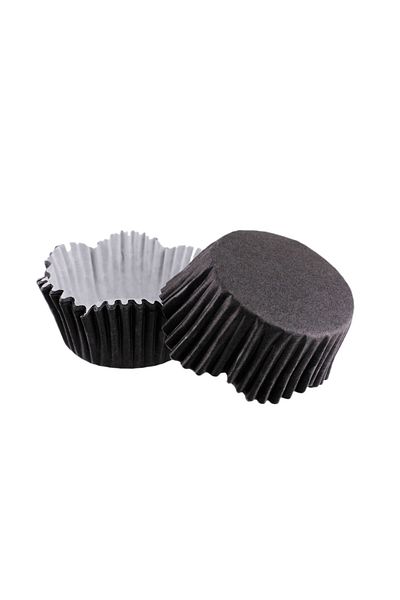 TT Tahtakale Toptancıları Black Cupcake Mold - Pet Capsule Wavy, 65X38 MM, 100 Pieces