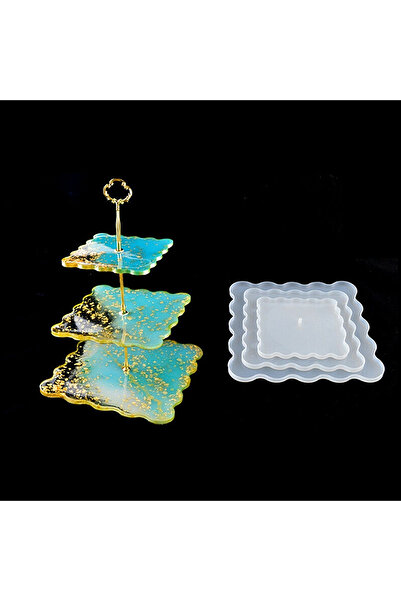 TT Tahtakale Toptancıları Epoksi Silikon Cupcake Standı Kalıp  Kare 3 Lü Kek ...