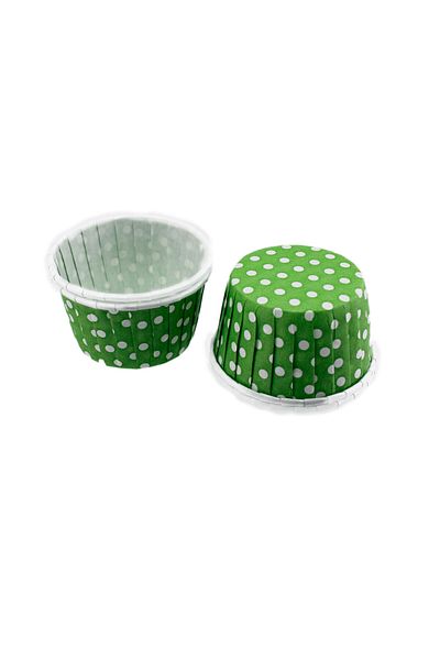TT Tahtakale Toptancıları Green Large Size Polka Dot Cupcake Mold - 100 Pieces