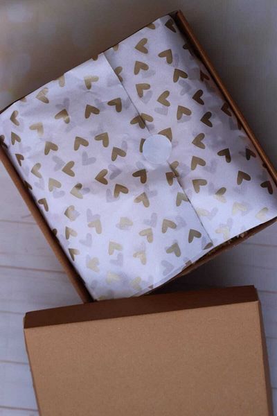 demontecraft Gold Heart Patterned Pelur Paper Pelur Paper 10 Pieces