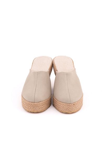 Star Tombis Straw Linen Sabo Slippers - Real Handmade, Platform and Closed Toe Handmade