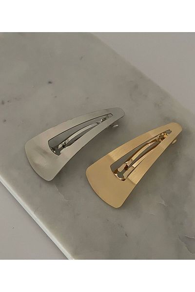 Rachel Large Triangle Model Silver Metal Buckle - Automatic Lock, 9 cm