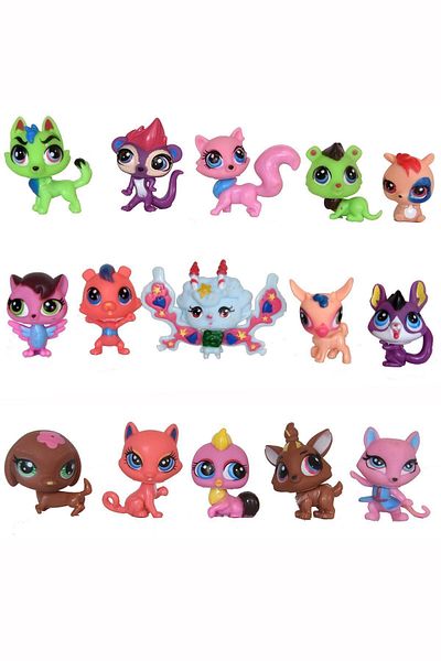 Minişler Pet Shop Minis Littles Pet Shop 15-Piece Character Set + Gift Bag