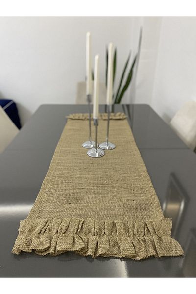 Parla Life Runner din iuta din paie cu volane 40x120 cm (MĂRIME PERSONALIZATĂ)