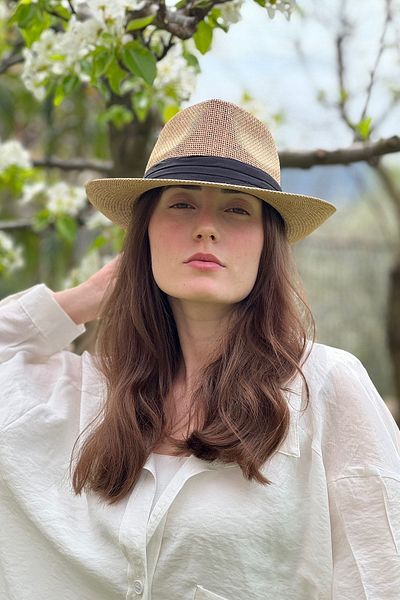 novon Straw Ribbon Panama Hat