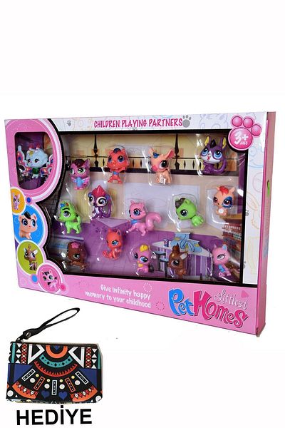 Minişler Pet Shop Minis Littles Pet Shop 15-Piece Character Set + Gift Bag