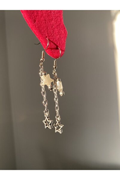 Pinky Lady Fairycore incili yıldız küpe