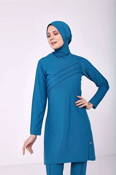 TESMAY Tesettür Mayo 4'lü Takım Su Itici Likralı Hijab Siwimsuit Yeni Sezon