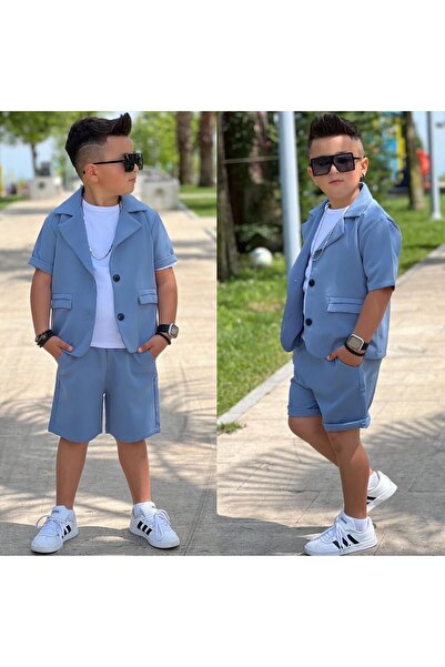 Calisa Boy's Short Sleeve Jacket and Bermuda Shorts - Holiday Set