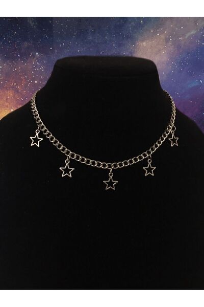 Pinky Lady Gümüş kaplama y2k yıldız charmlı kolye