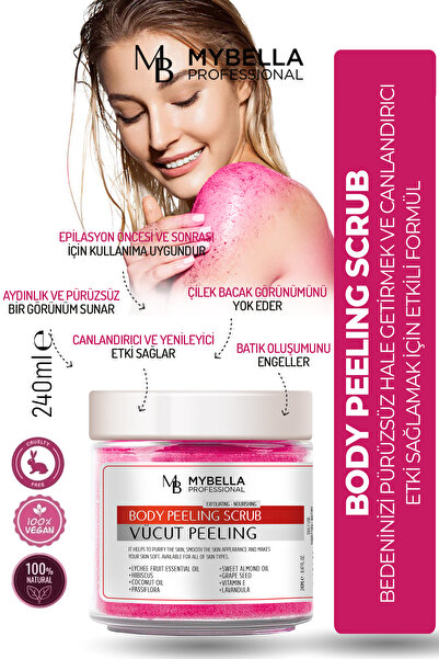 MY Bella Kozmetik تقشير الشعر - مقشر ترطيب مكثف للجسم