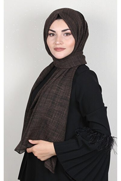 PİRAMİT Piramit Keten Şal 1782-6 Acı Kahve