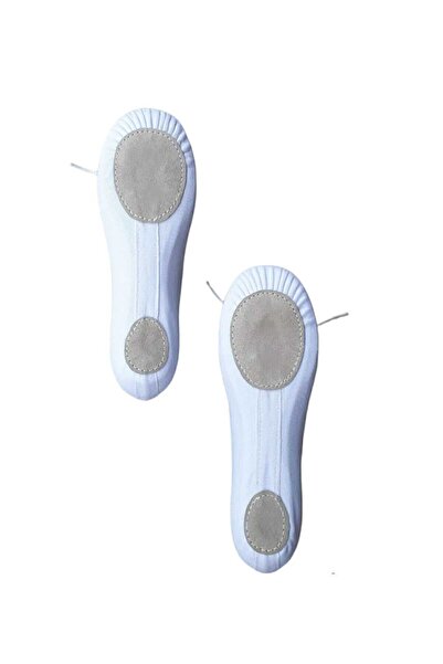 Güleçyüz Beyaz Kanvas Çift Taban Bale Patiği