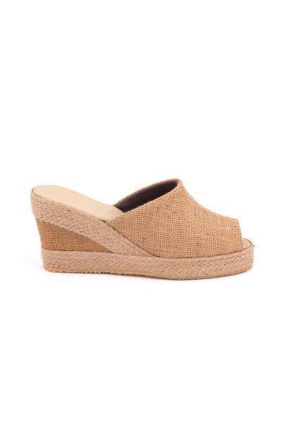 Star Tombis Platform Straw Linen Casual Slippers - Real Handmade Design, Handmade