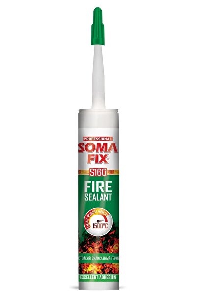 Genel Markalar 310 Ml Siyah Somafıx Yangına Dayanıklı Yüksek Isı Mastik 1500'c Akustik Mastiği
