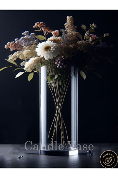 Paşabahçe Silindir Cam Vazo 14,5 Cm Genişlik 40 Cm Yükseklik El Imalatıdır