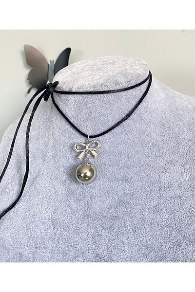 Pinky Lady Coquette Aesthetic String Pearl Choker Necklace