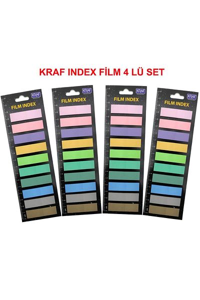 KRAF Index Film (PP) 12x44mm flat Shaped 10 Colors* 20yp Set of 4