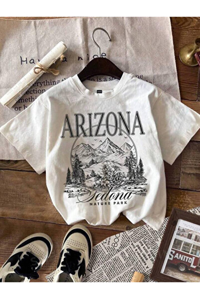 NoVibe تي شيرت قطني بأكمام قصيرة مطبوع للجنسين من أريزونا