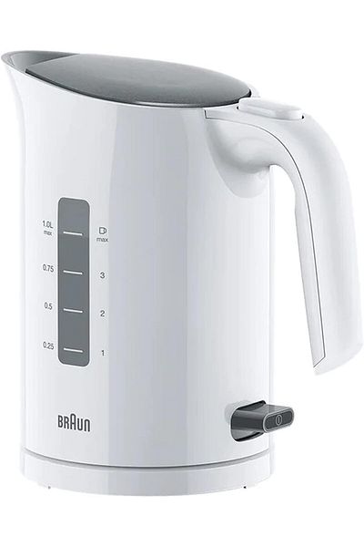Braun PurEase Water Kettle, 2200W, 1.7L capacitty, Fast boiling, 3-Ways protection - WK 3000