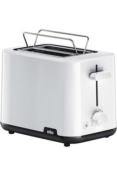 Braun Toaster 900W, 2 slots, Bun warmer, Intelligent heating control, auto off. 8 heat- HT 1010