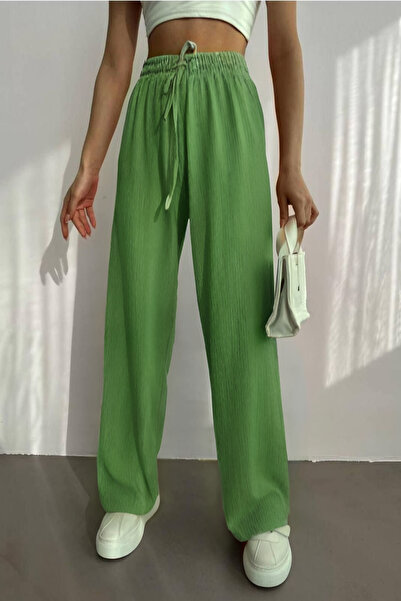 BayBayan Visok struk Ženska Palazzo pantalone - Udoban labav struk sa elastik...