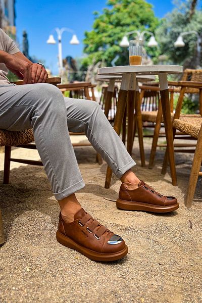 Joy Man J251 Mirror Orthopedic Мъжки маратонки - ежедневна кожа, кафяви CTT спортни обувки