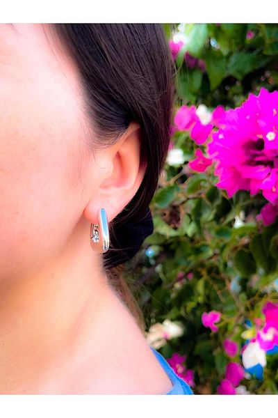 Trinos Steel Bag Earrings Silver