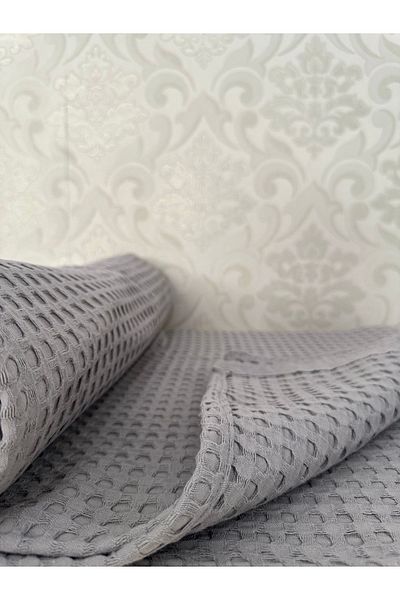 Muteks Premium 100% Cotton Double Summer Pike - Anti-Sweat Bedspread (GREY COLOR) (240X200CM)