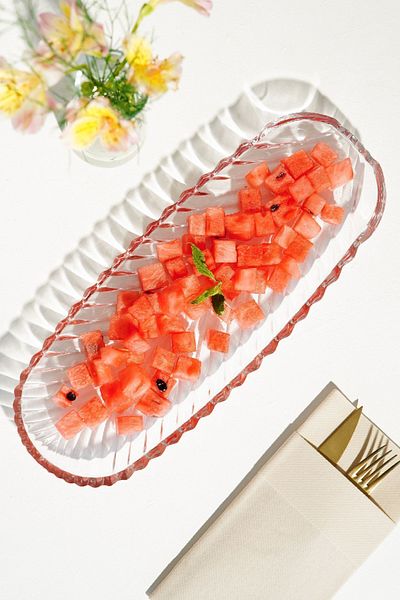 Vienev Glass Boat Plate - Large Presentation Holder
